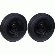 Roue 350mm 14" pneu en caoutchouc centre en acier pressé 31.8mm résistant 800kg, jeu de 2 Roue 350mm 14" pneu en caoutchouc centre en acier pressé 31.8mm résistant 800kg, jeu de 2