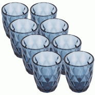 San Ignacio - Lot de 8 verres en cristal 260 ml bleus - bleu verre PK9417