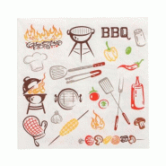 Serviettes, 3 plis pliage ¼ 33 cm x 33 cm "Time for BBQ" (200 unités) PAPSTAR - blanc papier 89719 Serviettes, 3 plis pliage ¼ 33 cm x 33 cm "Time for BBQ" (200 unités) PAPSTAR - blanc papier 89719