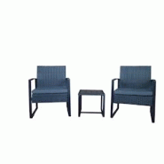SIT Möbel Ensemble de jardin 5 pièces|2 fauteuils anthracite, 2 coussins d'assise gris, 1 table|Polyrotin|Plateau en polywood|Structure métallique SIT Möbel Ensemble de jardin 5 pièces|2 fauteuils anthracite, 2 coussins d'assise gris, 1 table|Polyrotin|Plateau en polywood|Structure métallique