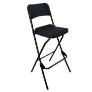 Tabouret de bar empilable avec hauteur d'assise 73 cm  - haut polypro noir