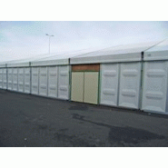 Tente de stockage fermée spacieux / structure fixe / couverture multi-éléments / ancrage au sol avec platine / 30 x 25 x 3 m