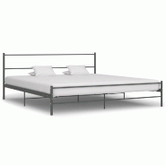 VidaXL Cadre de lit sans matelas gris métal 180x200 cm Modèle Hermelor - 284684
