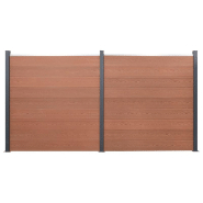 Vidaxl ensemble de panneaux de clôture marron 353x186 cm wpc 3211830