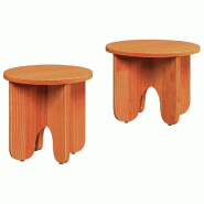 VidaXL Table basse 2 pcs Brun cire Bois de pin massif Modèle Terra Design - 873555