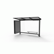Abri bus meltin / structure en acier / bardage en verre sécurit / avec banquette / 350 x 250 cm