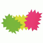 Apli Lot de 25 étiquettes carton 780 g/m², forme éclaté 24x32, coloris rose/vert fluo - 3270240147255