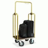 Chariot porte bagage hotel chrome tapis bleu