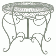 Décoshop26 - Table de jardin balcon terrasse design rustique hauteur 69 cm en métal vert vieilli 10_0004010 - métal 3000251889918