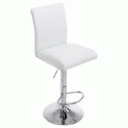 Décoshop26 - Tabouret de bar chaise haute avec repose-pieds forme trompette design moderne en synthétique blanc 10_0000008 - blanc 3000888969601