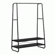 Helloshop26 - Portant à vêtements industriel porte-vêtements 45 x 100 x 160 cm robuste avec 2 étagères 6 crochets en s cadre en 12_0006993 - 3000