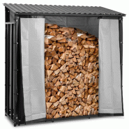 Hillvert - hillvert HI-FWR-16 Abri pour bois de chauffage avec bâche et toit 800 kg 89 x 191 x 192,5 cm noir - Range bûche intérieur ou - 406285921