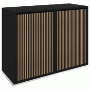 Meuble Vertigo T01 4 tiroirs à l'anglaise MDF naturel et noir 120x47x93cm