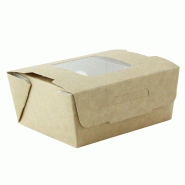 Nvase ECOLOMIQUE - 30 Pcs - Boîte salade en carton kraft - 400 ml, 11,5 x 9,7 cm, Hauteur: 4,5 cm - marron en carton NVS210BOXSD501