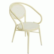 Oviala Business Chaise de jardin style bistrot parisien en aluminium et rotin beige - beige aluminium 112620 Oviala Business Chaise de jardin style bistrot parisien en aluminium et rotin beige - beige aluminium 112620