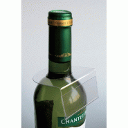 Porte étiquette goulot bouteille 7x5cm - par 10 - transparent en plexiglass