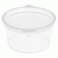 Pot à sauce transparent avec couvercle attenant 30ml Ø5/4x2.7cm - par 1000