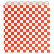Sachet papier ingraissable Damier rouge 2 côtés ouverts 16x16,5cm - par 500