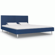 VidaXL Cadre de lit sans matelas bleu tissu 180x200 cm Modèle Pervanel - 280955