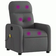 VidaXL Fauteuil inclinable de massage gris foncé tissu Modèle Dalmoris - 8721012221659