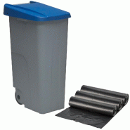 WellHome - Conteneur à Déchets 110L avec 30 Sacs poubelle, Couleur Bleue - bleu plastique PK4664