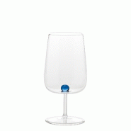 Zafferano Bilia Set De 6 Verres En Verre Borosilicaté Artisanal Avec Sphère Colorée Bleue Elégants Et Résistants Pour Table De Design Raffinée E