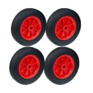 Roue en caoutchouc solide 10" pour nettoyeur haute pression - générateur - chariot 250mm - jeu de 4 Roue en caoutchouc solide 10" pour nettoyeur haute pression - générateur - chariot 250mm - jeu de 4