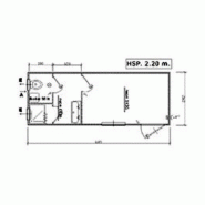 Bungalow de chantier 6m + sd2 / sanitaire / bureau / aménagé