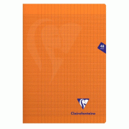 Clairefontaine Lot de 10 Cahier Mimesys A4, 48p./24 feuilles 90 g/m² piquées, coloris orange, Séyès - 3329683831013