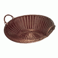 Corbeille inclinée en polypropylène - effet osier naturel - 50x43x15cm - couleur chocolat - agréée contact alimentaire