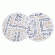 Dessous de verre carton blanc Parole Ø9cm - par 6000