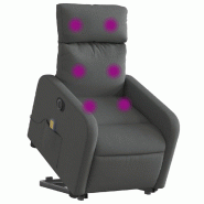 Fauteuil inclinable de massage électrique Gris foncé Tissu Modèle Tervelis - 8721012219564