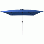 Helloshop26 - Parasol de jardin pliable moderne 295 x 295 x 245 cm résistant aux UV style cosy en polyester azur 02_0058802 - acier 3000240782077