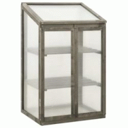 Helloshop26 - Serre tente abri plante fleur légumes 60 x 45 x 100 cm bois de sapin gris 02_0044454 - 3000220158311 Helloshop26 - Serre tente abri plante fleur légumes 60 x 45 x 100 cm bois de sapin gris 02_0044454 - 3000220158311