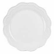 In Situ - Assiette Huguette plate en Bone China blanche diamètre 21,5 cm - boite de 6 - blanc porcelaine 050842