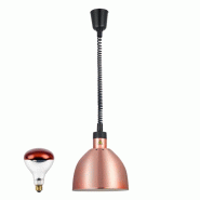Lampe chauffante infrarouge "BISTROT" suspendue réglable en hauteur Cuivre (Ampoule rouge) PREMIUM - GOLDINOX - cuivre aluminium 3701770846382