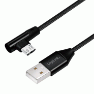 LogiLink Câble USB 2.0, USB-A - Micro USB, 1,0 m, noir, 1 m - noir 4052792052695