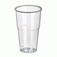 Papstar 60 gobelets pour boissons froides, PLA pure 0,5 l Ø 9,5 cm · 16,2 cm transparent avec bord en mousse - transparent plastique 11161
