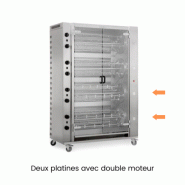 Rôtissoire multi-rotative à gaz - 16 broches - 96 poulets - 16MR | MCM - Une platine avec double moteur