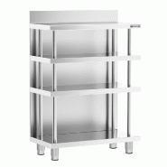 Table de travail de bar inox - 800 x 600 mm - 4 étagères