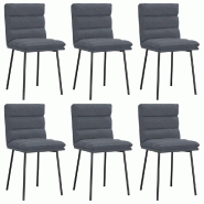VidaXL Chaises à manger lot de 6 gris foncé velours Modèle Gervais - 3315653