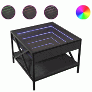 VidaXL Table basse avec LED infini noir 50x50x38 cm Modèle Atlas Urban - 847697