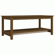 VidaXL Table basse Marron miel 110x55x45 cm Bois massif de pin Modèle Soleil Tau Plus - 822275