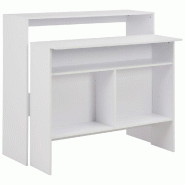 VidaXL Table de bar avec 2 dessus de table Blanc 130x40x120 cm Modèle Helios Prime - Bois manufacturé 280217