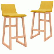 VidaXL Tabourets de bar lot de 2 jaune moutarde tissu Modèle Atlas Panorama Plus - 289404