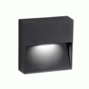 Zafferano Applique Led Bottom Pour Extérieur Et Intérieur 4.5W 3000K Ip54 En Aluminium Moulé Sous Pression Gris Foncé Forme Carrée Design Moderne