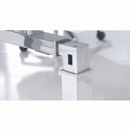 Bureau d'angle K4 avec piètement chromé - Mobel Linea - 180, Blanc, Droite