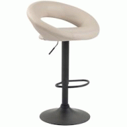 CLP Tabouret de bar Olinda en similicuir Crème/Noir - beige polyester 315789 CLP Tabouret de bar Olinda en similicuir Crème/Noir - beige polyester 315789