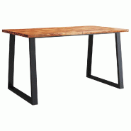 Décoshop26 - Table de salle à manger design industriel 140 x 80 x 75 cm bois d'acacia et acier DEC036714 - acier 3000261361336