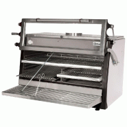 Diamond - Four-BBQ à charbon, GN 2/1+ GN1/1(120 Kg/h) - Porte relevable /Inox - réf. CBQ-120/RX - gris AKS-CBQ-120/RX